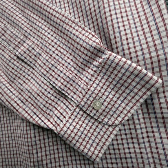 Brooks Brothers 18.5 38 Madison Red Non-Iron Cotton Check Pocket Button Up Shirt - Picture 9 of 16
